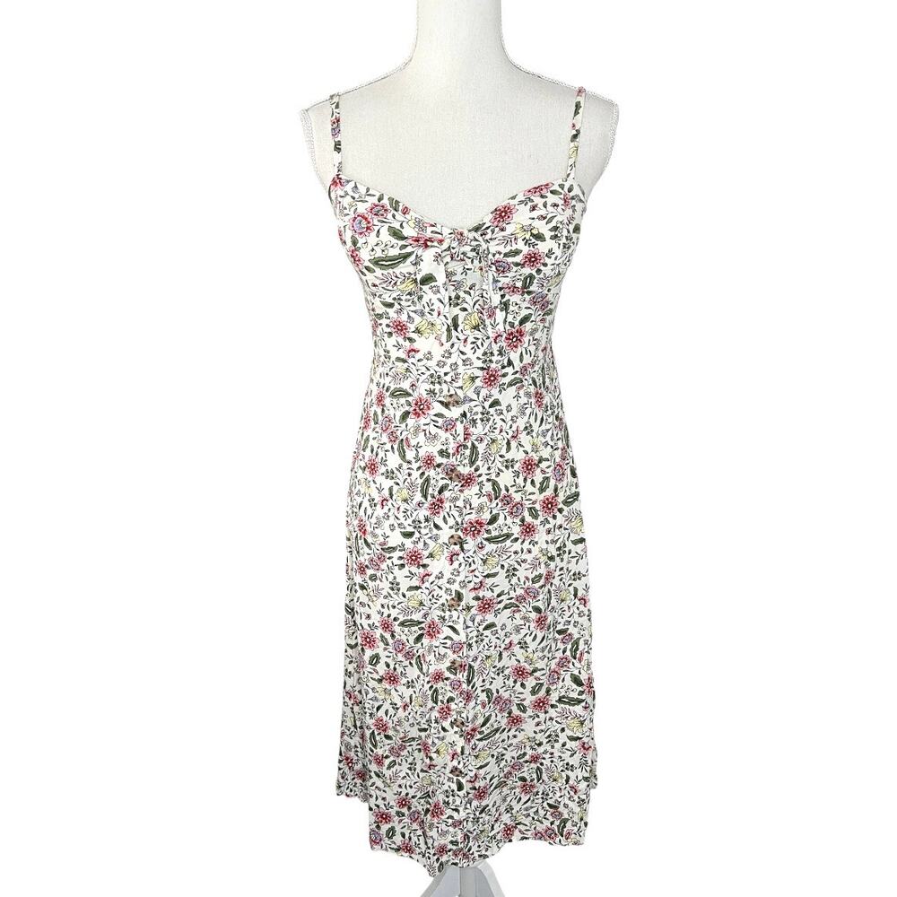 As U wish White Smocked Floral midi dress cottagecore feminine sundress summer